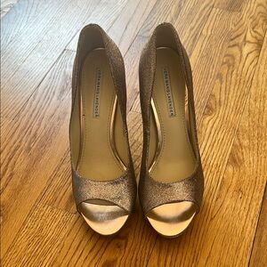 Vera Wang Women's Glitter Peep Toe Heels